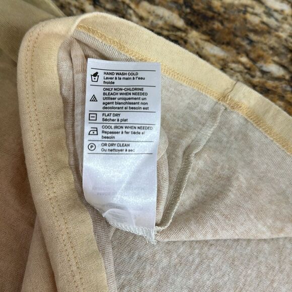 Vince Cotton Ombré Gradient Green Tan Short Sleeve Top Size L - Picture 6 of 8